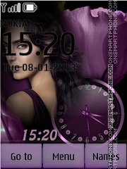 Purple Girl Clock theme screenshot