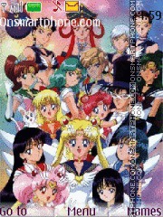Sailor Moon and her friends es el tema de pantalla