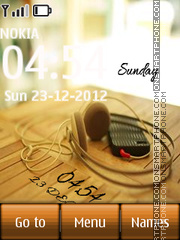 Brown Music Digital Clock tema screenshot