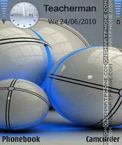 Glowing Blue Balls tema screenshot