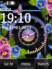 Blue Flowers Flash Lite theme screenshot