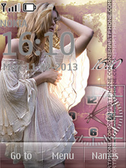Pink Clock tema screenshot