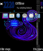 Aquarius Neon tema screenshot
