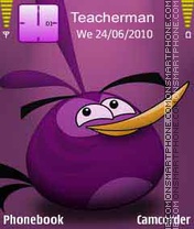 Angry Bird Violet es el tema de pantalla