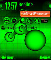 Capture d'écran ZZ Black & Acid Green thème