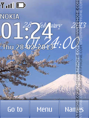Sakura in Fuji tema screenshot