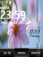Tender flower digital clock theme screenshot