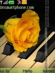 Rose on Piano theme screenshot