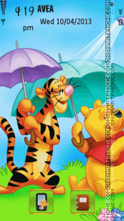 Cute Winnie & Tiger theme screenshot