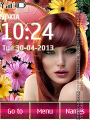 Girl in flowers tema screenshot