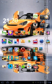 Orange Sports Car theme screenshot