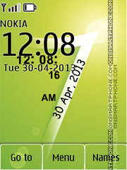 Windows 7 Green Clock tema screenshot