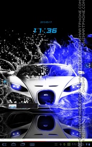 Capture d'écran Bugatti Veyron Blue Clock thème