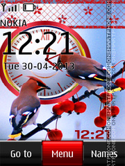 Bright bird dual clock Theme-Screenshot