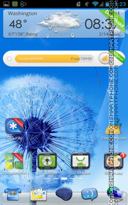 Pebbles Blue Galaxy S3 es el tema de pantalla