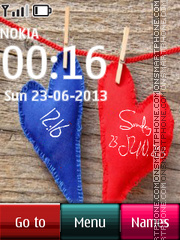 Blue and Red Hearts Digital tema screenshot
