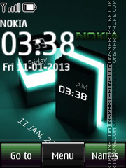 Neon Nokia Digital Clock theme screenshot