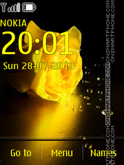 Drops and Yellow Rose tema screenshot