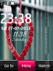 Heart Digital Clock 02 tema screenshot