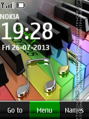 Piano Digital Clock theme screenshot
