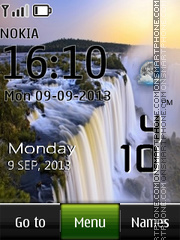 Waterfall Live Clock 01 tema screenshot