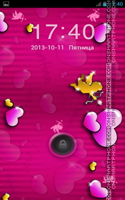 Lovely pink hearts tema screenshot