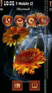 Скриншот темы Orange flowers 04