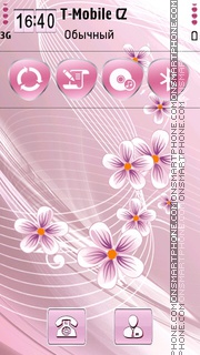 Скриншот темы Pink flowers 12