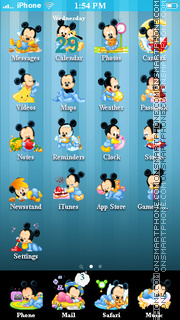 Скриншот темы Baby Mickey Mouse