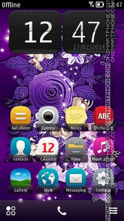 Purple Roses tema screenshot