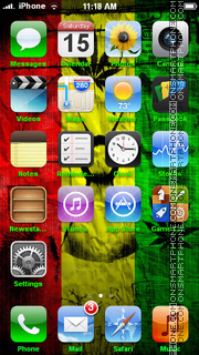 Скриншот темы Rasta iPhone Theme