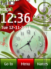 Rose Big Clock tema screenshot