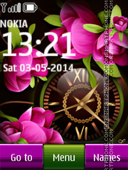 Скриншот темы Flower Dual Clock 06