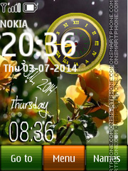 Rose dual clock 02 theme screenshot