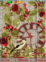 Roses and Birds tema screenshot