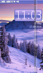 Purple Winter Sunset tema screenshot