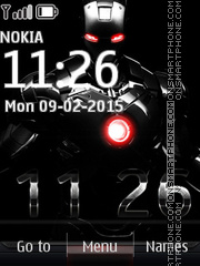 Скриншот темы Iron Man Black Clock