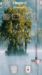 Mystical lake in Fog theme screenshot