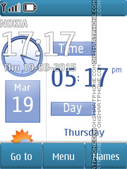 Скриншот темы Blue Texture Clock