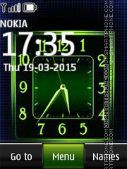 Скриншот темы Nokia Green Dual Clock