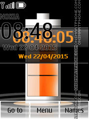 Скриншот темы Battery Orange Clock