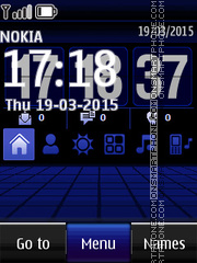 Modern Blue Digital Clock tema screenshot