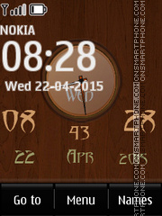 Woodworks Clock tema screenshot