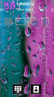 Wet Screen with Drops tema screenshot