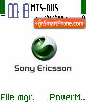 Sony Ericsson theme screenshot