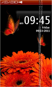 Flowers with butterfly tema screenshot