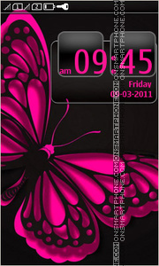 Butterfly on Black background theme screenshot