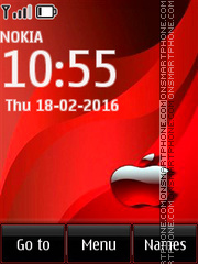 Apple iPhone Red Logo es el tema de pantalla
