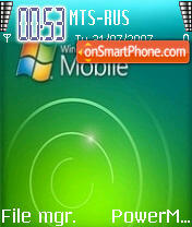 Capture d'écran Windows Mobile 2007 thème