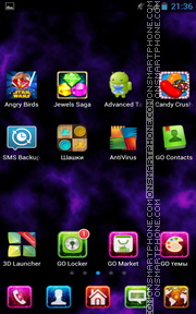 Скриншот темы Purple Galaxy Nebula